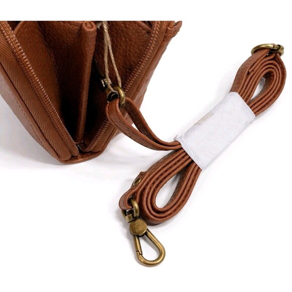 The Sak Iris Smartphone Leather Crossbody Wallet Vintage Brown Floral NWT New - Picture 6 of 16